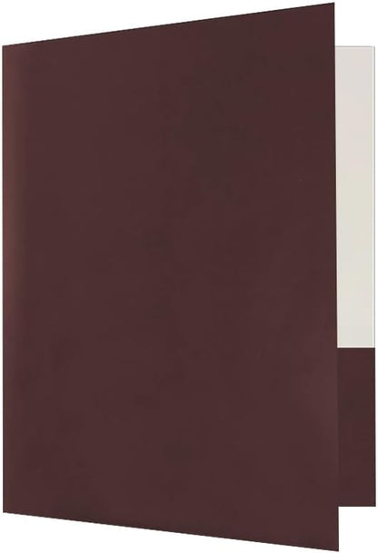JAM PAPER Custom Printed Semi-Gloss Folders with Round Corner Pockets - Personalized Logo & Text - 10 pt C2S - Brown - 250/Pack