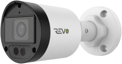 Revo Hybrid 8CH 4K Security System, 2TB Video Surveillance Grade HDD, 4X 4K Indoor/Outdoor IR Cameras with Built-in Microphone, Remote Viewing via Smartphone, PC and MAC (no Monthly fees)