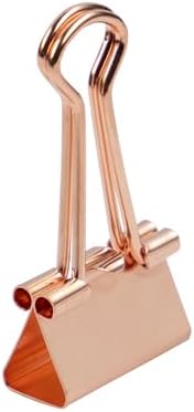 JAM PAPER Colorful Binder Clips - Small - 3/4 Inch (19 mm) - Rose Gold Binderclips - 25/Pack