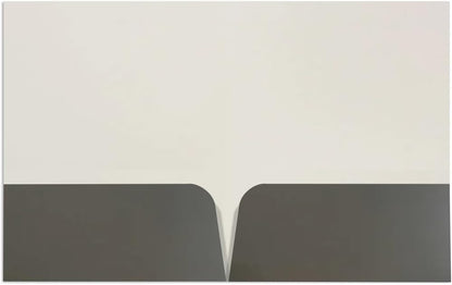 JAM PAPER Custom Printed Semi-Gloss Folders with Round Corner Pockets - Personalized Logo & Text - 12pt C1S - Grey - 250/Pack