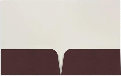 JAM PAPER Custom Printed Semi-Gloss Folders with Round Corner Pockets - Personalized Logo & Text - 12pt C1S - Brown - 100/Pack