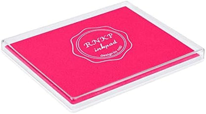 MOYBMG Large Pink Permanent Ink Pad for Rubber Stamps, 5x4 Inch, Kids Non-Toxic Safe Ink Pad, Paper Wood Fabric