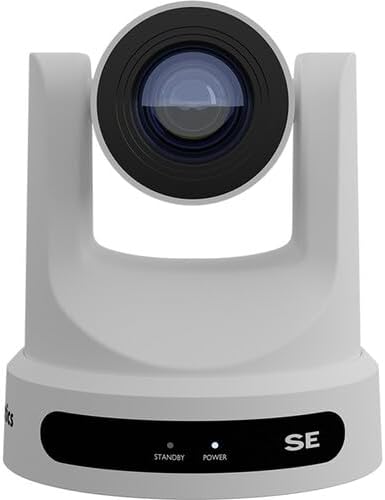 PTZOptics Move SE SDI/HDMI/USB/IP PTZ Camera with 30x Optical Zoom (White) (PT30X-SE-WH-G3) + Universal Wall Mount (White) + Lens Cleaning Kit + HDMI Cable + Ethernet Cable + Color Wire Ties