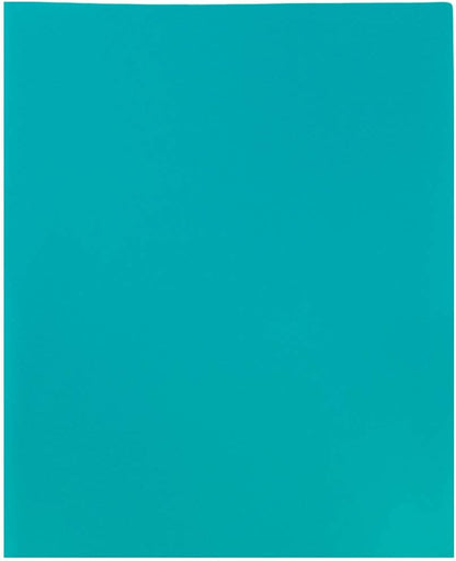 JAM PAPER Plastic 2 Pocket POP Folders - Durable School Folders - Teal Blue - 6/Pack