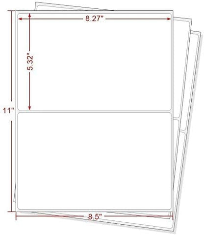 BESTEASY 16000 Round Corner Half Sheet Self Adhesive Shipping Labels for Laser and Ink Jet Printers, White Blank (8000 Sheets, 16000 Labels)