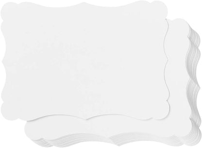 50 Pack Blank Kraft Cards Cardstock Thick Paper Brown Greeting Cards for DIY Gift Card Menus, Baby Shower and Wedding Invitations (White, 5x7IN)