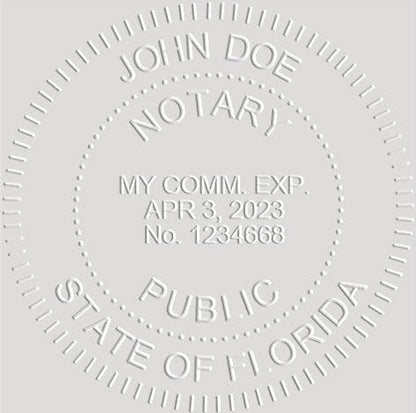 MaxMark Notary Seal Round Pink Embosser for Florida State - Includes Gold Burst Seal Labels (50 Count)