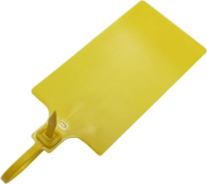Blank Waterproof Plastic Tags Marker Ties Large Labeling Tags Fastener 2.28"×3.94" 200pcs,Yellow