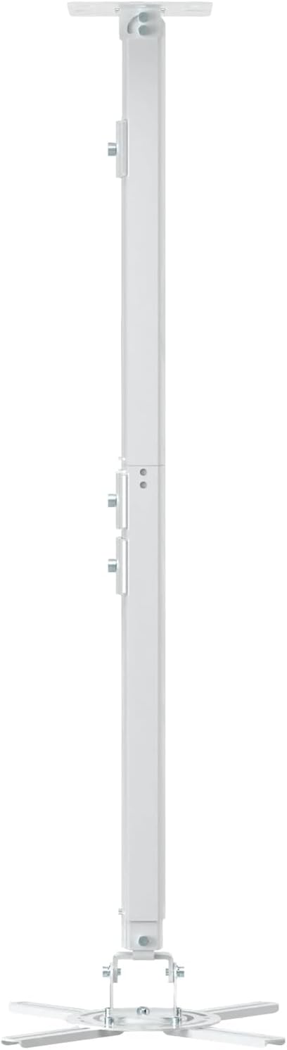 suptek White Projector Ceiling Mount Bracket Fits Flat or Sloped Ceiling Height Adjustable with Extendable Length 30.7-49.21inch,for LCD/DLP Projectors,White (PR05LW)