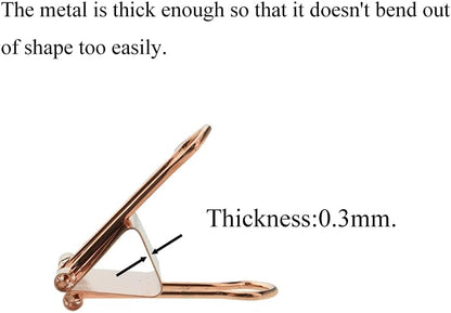 HAHIYO Binder Clips Paper Clamps Spring Steel Sturdy 0.98 inch Width 0.31 Inch Capacity No Sharp Edges Heavy Duty Tight Grip Reusable Rose Gold Metal Bright Finish for Home Office School 25 Pack