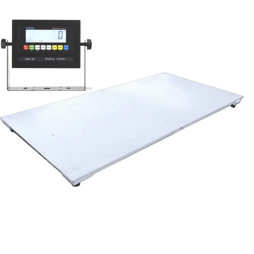 SellEton SL-700 Industrial Digital Floor Scale, Accurate Pallet Scales with Smart Indicator for Warehouse Shipping and Heavy Duty Industrial Weighing (84"x120", 20.000 lb x 2 lb)