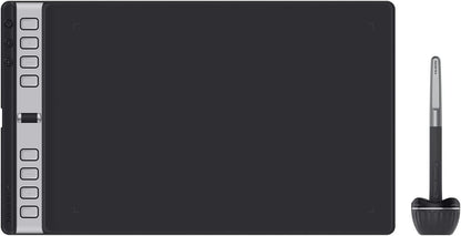 2023 HUION Inspiroy 2 Large Drawing Tablet, 10x6inch Art Tablet with Scroll Wheel 3-Set 8 Customized Keys Battery-Free Stylus, Graphics Tablet for Drawing, Design, Work with Mac, PC & Mobile, Black