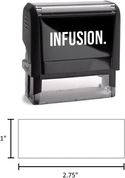 Infusion Self-Inking Custom Rubber Stamp (Personal or Business Use) - Choose from 16 Colors (1" x 2-3/4")