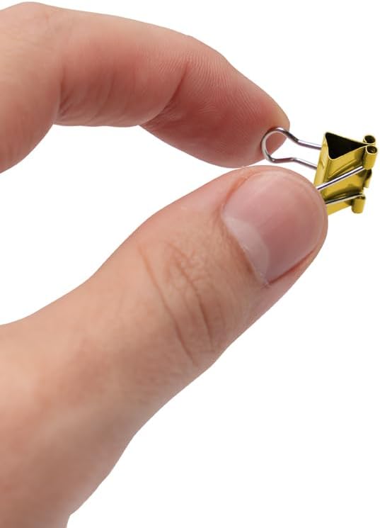JAM PAPER Colorful Binder Clips - Extra Small - 3/5 Inch (15 mm) - Yellow Binderclips - 30/Pack