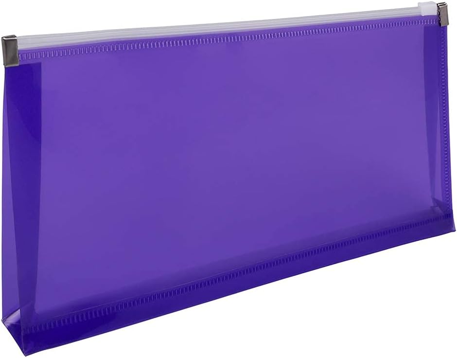 JAM PAPER Plastic Envelopes with Zip Closure - #10 Booklet Wallet - 4 1/8 x 9 1/2 - Purple - 12/Pack