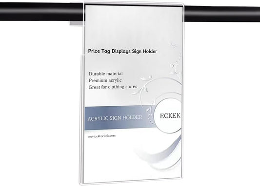 Acrylic Sign Holder Price Tag Displays Sign Holder Ads Display Stand for Retail Store Clothing Price (100*100mm/3.94*3.94inches)
