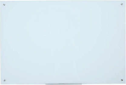 Glass Dry Erase Board - Magnetic Whiteboard with Frameless Mounting, Premium Tempered Glass Surface & Accessory Tray - Perfect for Office, Classroom, or Home (60" x 40")