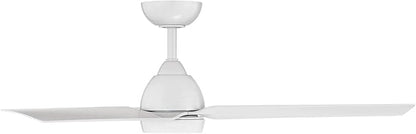 Mocha Indoor/Outdoor 3-Blade Smart Compatible Ceiling Fan 54in Matte White with 3000K LED Light Kit and Remote Control with Wall Cradle. Works with iOS/Android, Alexa, and Google Assistant.