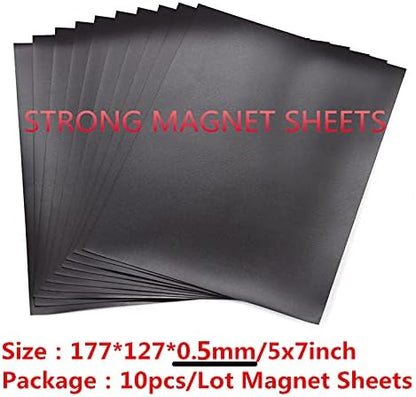 Briartw 10 Sheets Rubber Soft Magnet Sheet for Metal Cutting Dies Storage, Crafts Tool Scrapbooking Arts and Crafts Flexible Placement Mats, 3mm 6.85x5inches