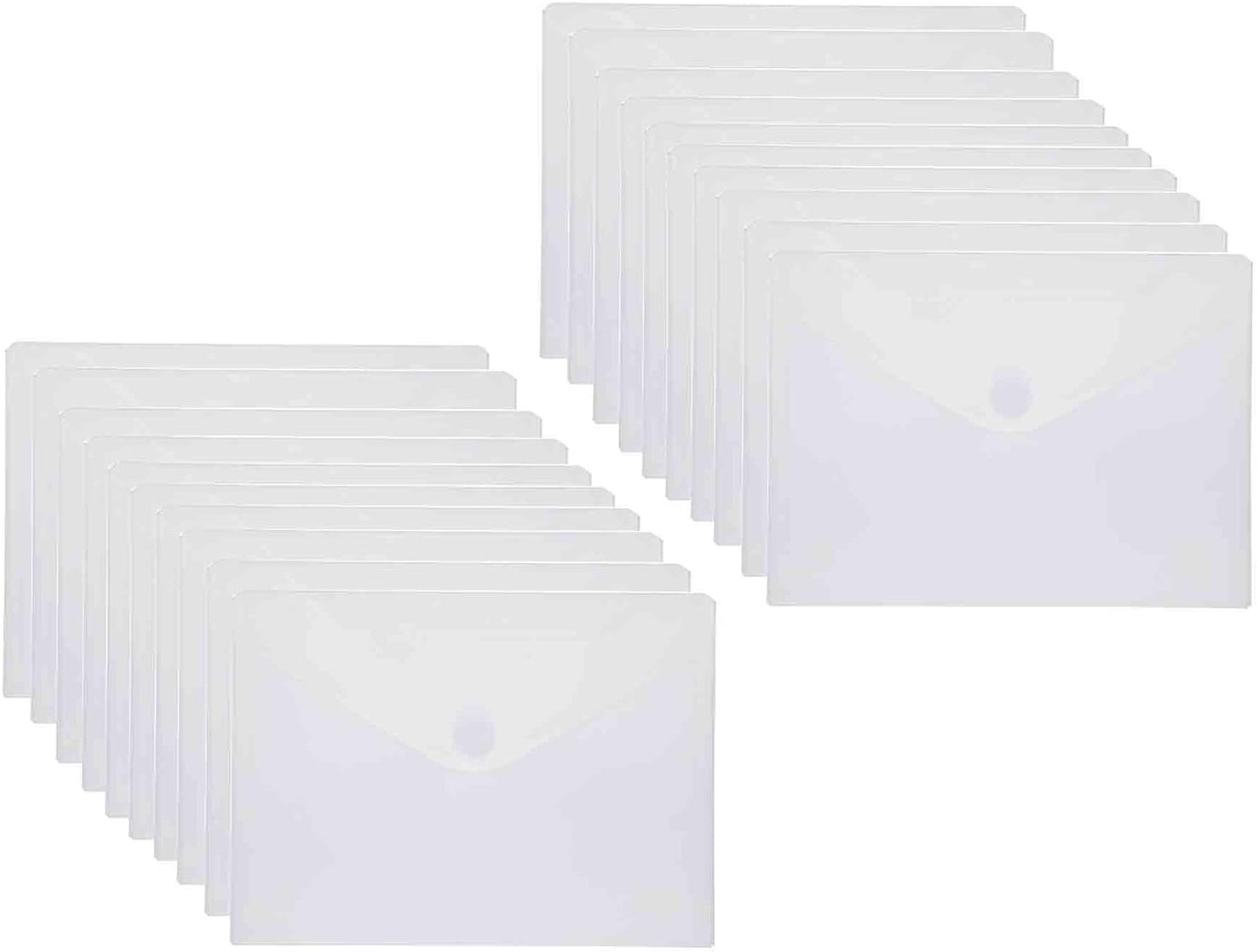 9x7 Clear Plastic Envelopes Hook Loop Closure Receipt Stickers Storage Holder 20 Pack