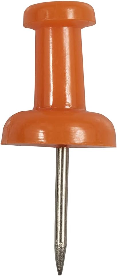 JAM PAPER Colorful Push Pins - Orange Pushpins - 100/Pack