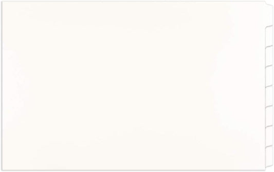 11x17 White 8 Tabbed Dividers with No Holes (16 per Package)