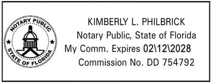 Florida Rectangular Notary Stamp | Official State Notary Stamp | Official Seals | Meets State Specifications (Florida, Rectangular Stamp)