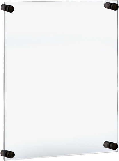 Azar Displays 105524-BLK Acrylic Floating Double Panel Wall Frame,18" x 24" Graphic Size, Overall Frame Size: 18" x 24", Black