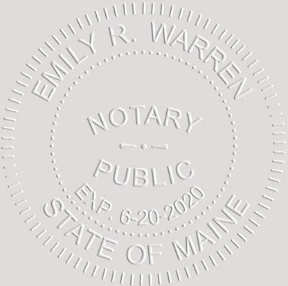 MaxMark Notary Seal Round Pink Embosser for Maine State - Includes Gold Burst Seal Labels (50 Count)