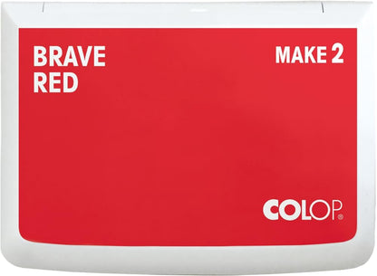 COLOP Make Series, Ink Stamp Pads, with Non-Toxic Premium Ink, Water-Based Acid-Free (Brave Red, Make 2-2-3/4" x 4-1/4")