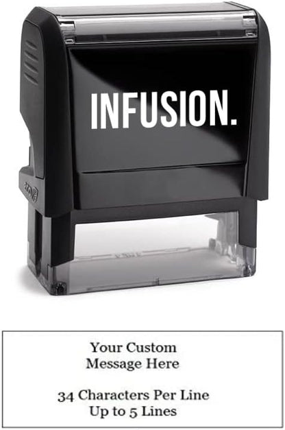 Infusion Self-Inking Custom Rubber Stamp (Personal or Business Use) - Choose from 16 Colors (7/8" x 2-1/4")
