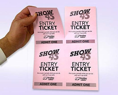 NextDayLabels - 8-1/2" x 11" Laser/Inkjet Postcards 4 Per Page, (4-1/4" x 5-1/2" Each Card | Pink, 200 Cards)
