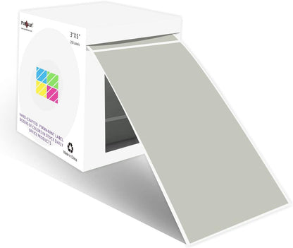 PARLAIM 3 X 5 Inch Rectangle Adhesive Color Coding Stickers,Square Grey Inventory Stickers -250 Per Dispenser Box（Grey）