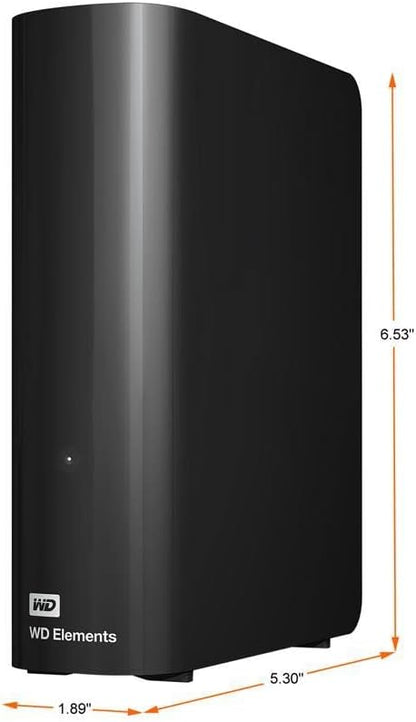 WD 20TB Elements Desktop External Hard Drive, USB 3.0 drive for plug-and-play storage - WDBWLG0200HBK-NESN