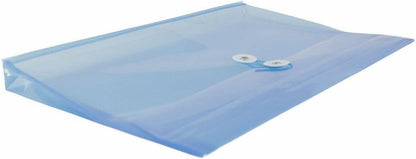 JAM PAPER Plastic Envelopes with Button & String Tie Closure - Legal Booklet - 9 3/4 x 14 1/2 - Blue - 3/Pack