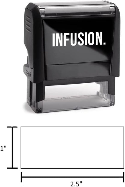 Infusion Self-Inking Custom Rubber Stamp (Personal or Business Use) - Choose from 16 Colors (1" x 2-1/2")