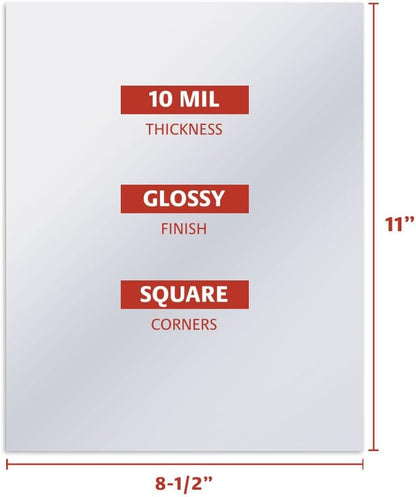 TruBind Binding Covers for Reports and Presentations - Crystal Clear PVC - 10 Mil Thick - Letter Size - 8 1/2 inch x 11 inch - Square Corners - No Tissue Interleaving - 100/Bx (CVR-10ASN)