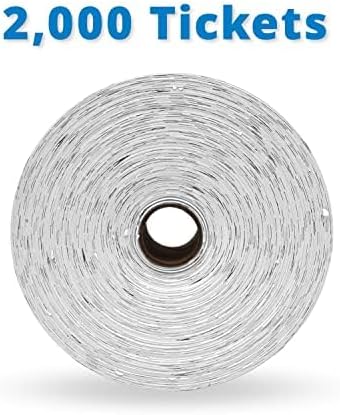 INDIANA TICKET CO. 2,000 White Beer Tickets – Raffle & Event Ticket Roll Perfect for Fundraisers, Prize Drawings, Door Entry, Parties, Drink/Food Tickets & More (4-Color Selection)