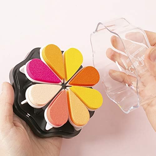 Petal Ink Pads for Rubber Stamps Waterdrop Shaped Stamp Pads with 8 Assorted Colors (Set 1020 Christmas Red Green)
