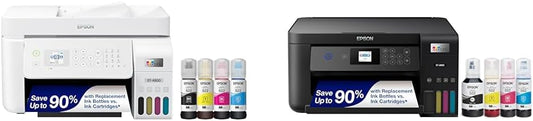 Epson EcoTank ET-4800 Wireless All-in-One Cartridge-Free Supertank Printer with Scanner & EcoTank ET-2850 Wireless Color All-in-One Cartridge-Free Supertank Printer with Scan