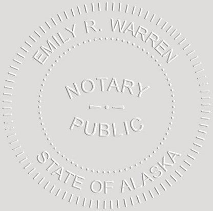 MaxMark Notary Seal Round Pink Embosser for Alaska State - Includes Gold Burst Seal Labels (50 Count)