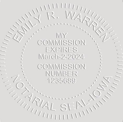MaxMark Notary Seal Round Pink Embosser for Iowa State - Includes Gold Burst Seal Labels (50 Count)
