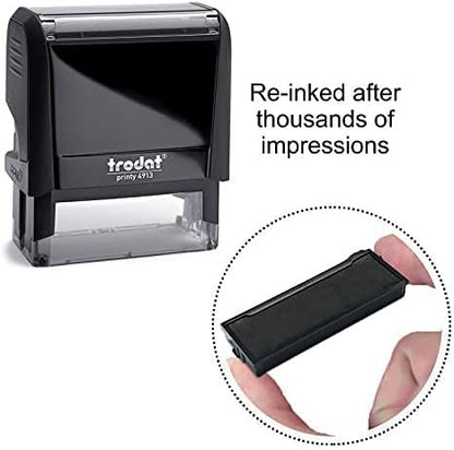 Notary Stamp Seal Ink Personalized Self Inking Stamp Custom Stamp Rubber Stamp Trodat 4913 Self Ink Notary Stamp - 7/8" x 2-3/8" Impression Area - Manufacturer Certificate Required