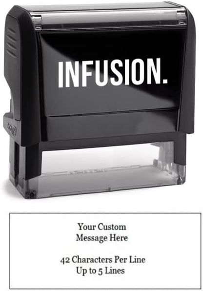 Infusion Self-Inking Custom Rubber Stamp (Personal or Business Use) - Choose from 16 Colors (1" x 2-3/4")