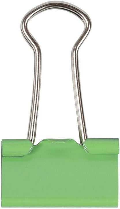 JAM PAPER Colorful Binder Clips - Small - 3/4 Inch (19 mm) - Green Binderclips - 25/Pack