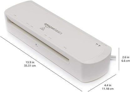 Amazon Basics 9 inch Thermal Laminator Machine for Documents and Photos, Easy to Use for Home Office or School, White