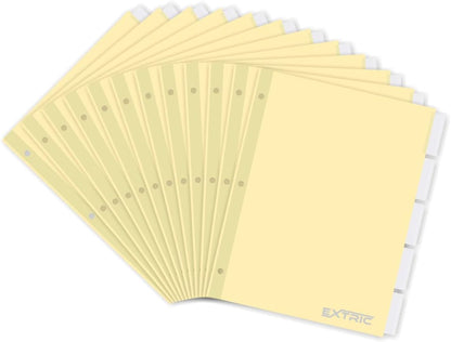 5-Tab Binder Dividers for 3 Ring Binder, Insertable Clear Big Tabs, Bulk Letter Size Paper Divider, 8.5 x 11 inch, 12 Sets (60 Dividers Total)