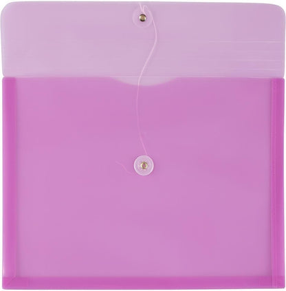 JAM PAPER Plastic Envelopes with Button & String Tie Closure - Letter Booklet - 9 3/4 x 13 - Lavender Purple - 3/Pack