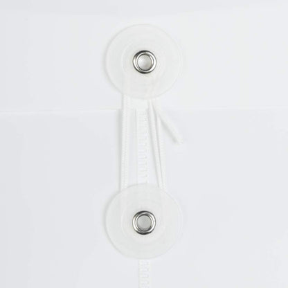 JAM PAPER Plastic Envelopes with Button & String Tie Closure - Letter Open End - 9 3/4 x 11 3/4 - White - 12/Pack