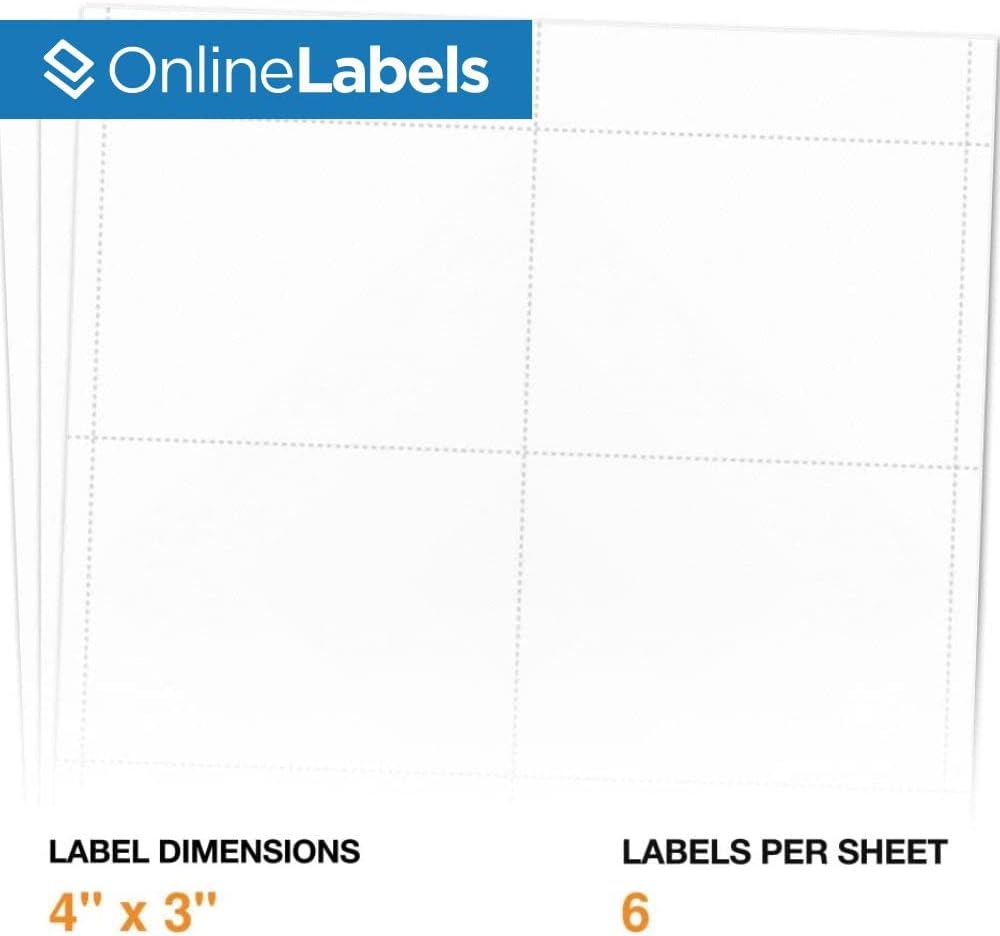 Name Badge Inserts - 4 x 3 - Cardstock - Pack of 6,000, 1,000 Sheets - Inkjet/Laser Printer - Online Labels